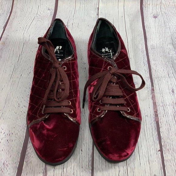 Aquatalia Shoes - Aquatalia Glenda Wine Burgundy Quilted Weatherproo